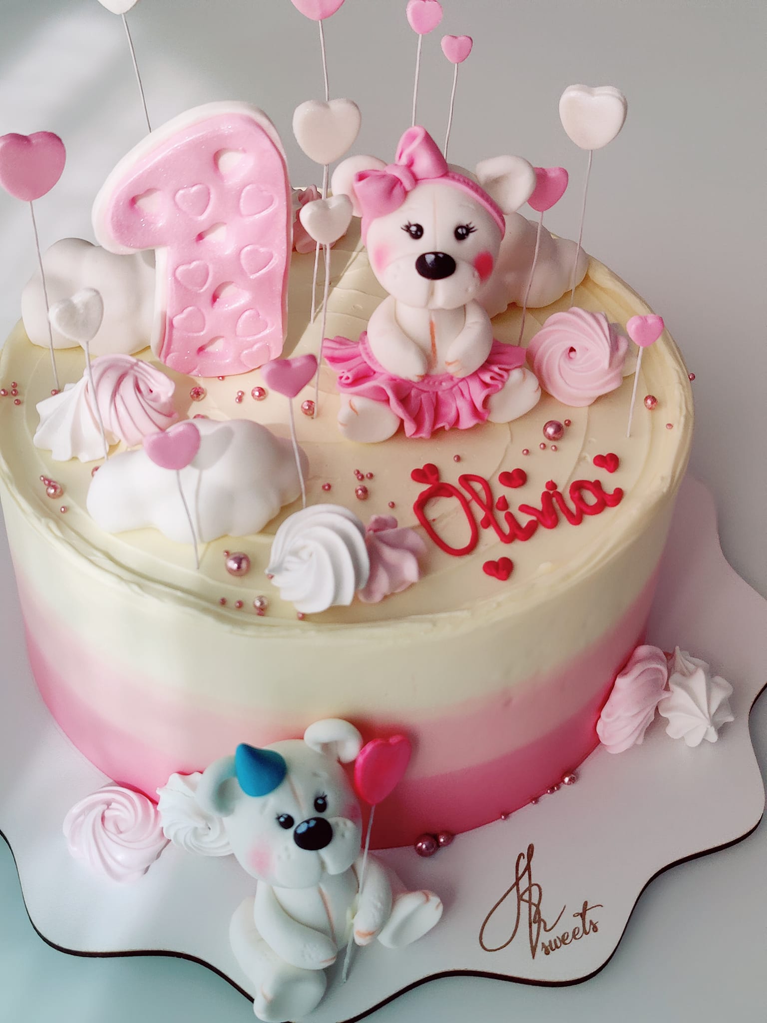 white bears birthday cake