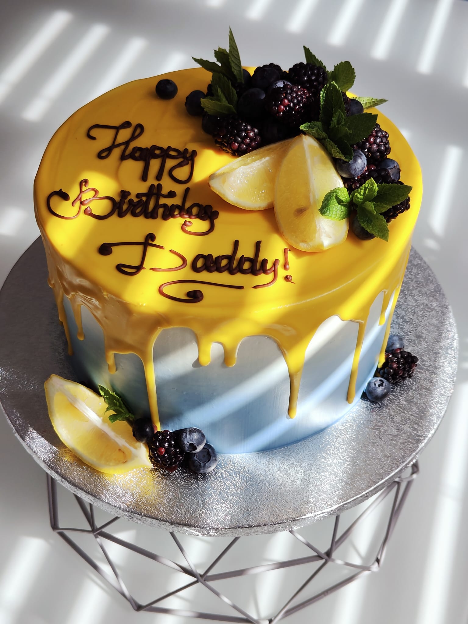 yellow birthday cake