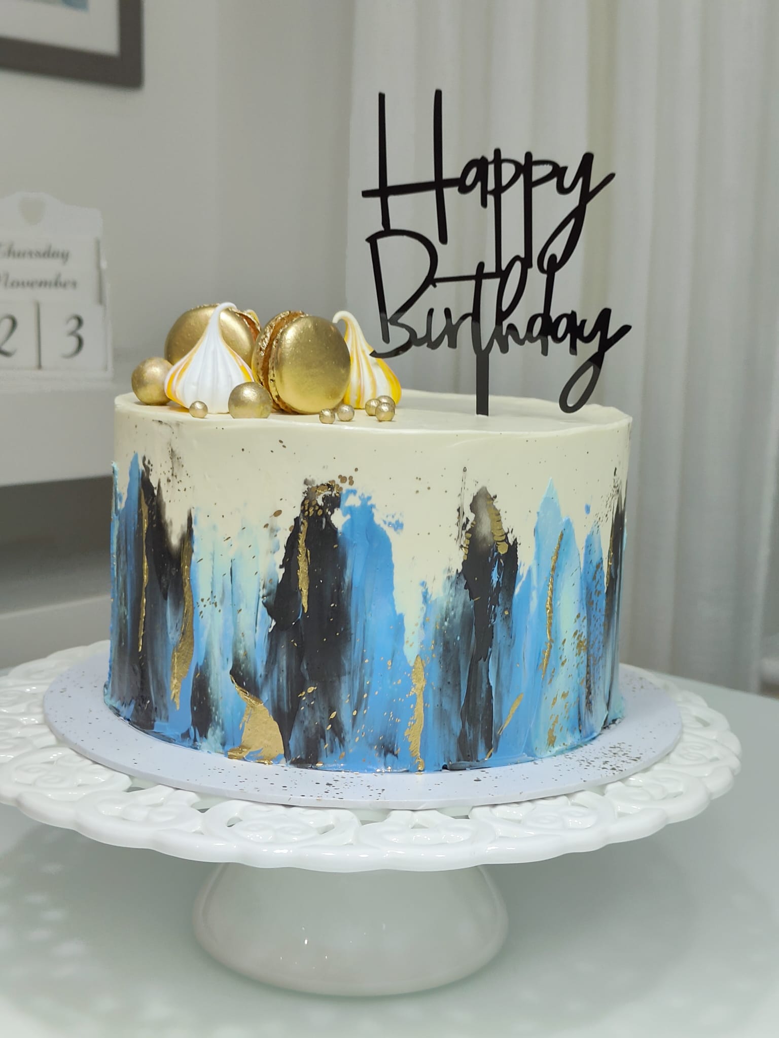 abstract birthday cake